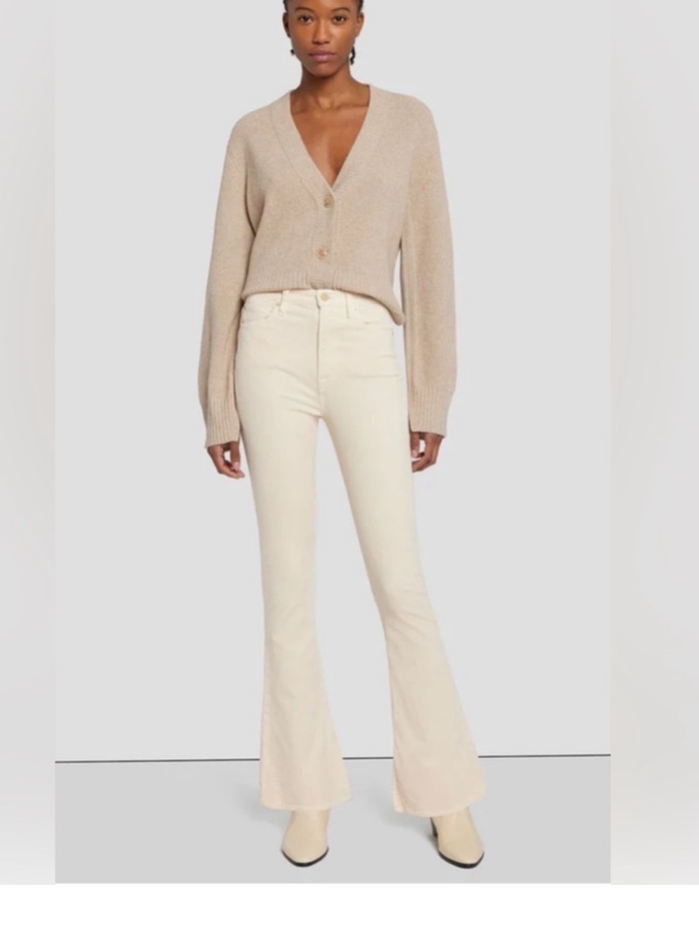 NWT 7 for all Mankind Ultra High Rise Skinny Boot, Ivory Corduroy, size 29